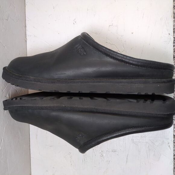Ugg Classic Clog Mules Fur Lined Black Leather Shearling Men size 15 1011413 - Picture 7 of 10